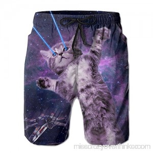 Bomini Men's Space Taco Laser Cat Quick Dry Summer Wimm Surf Trunk Athletic Beach Board Shorts White B073R7NSP5
